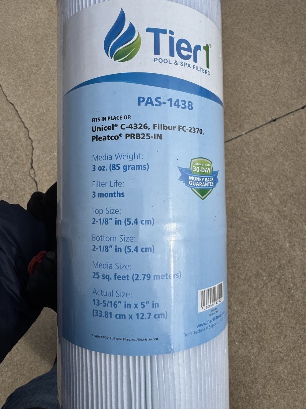 LIMITED QUANTITY- TIER 1 PAS-1438 POOL AND SPA FILTER ; 10 TO SELL
